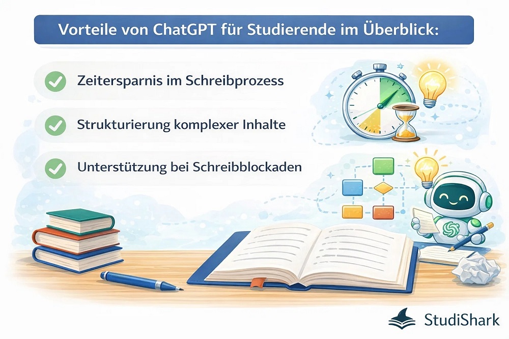 Vorteile von ChatGPT für Studierende: KI unterstützt beim Schreiben, Strukturieren und Optimieren von Texten